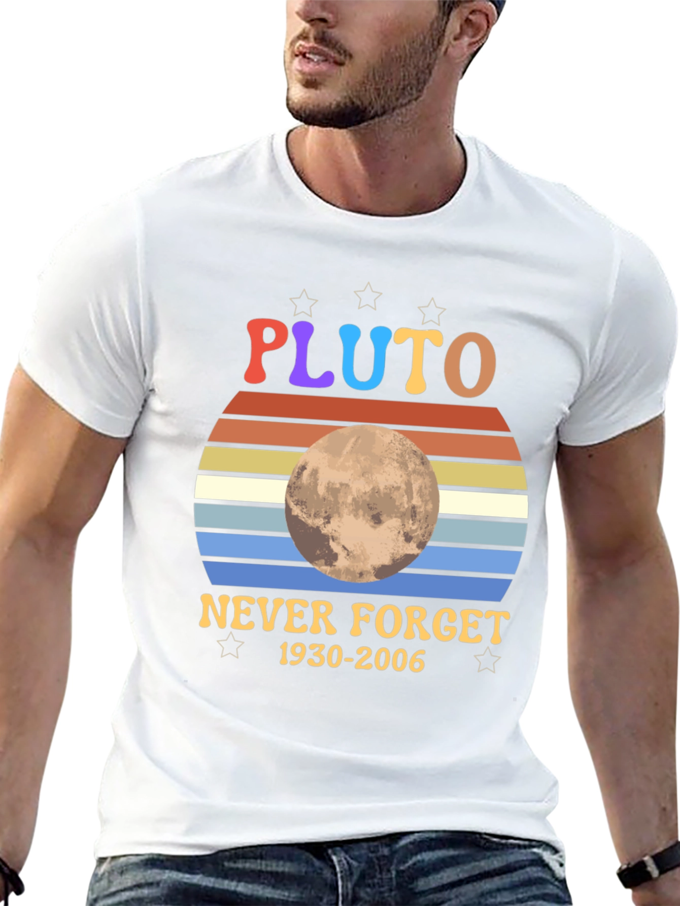 Retro Pluto Never Forget Graphic T-Shirt