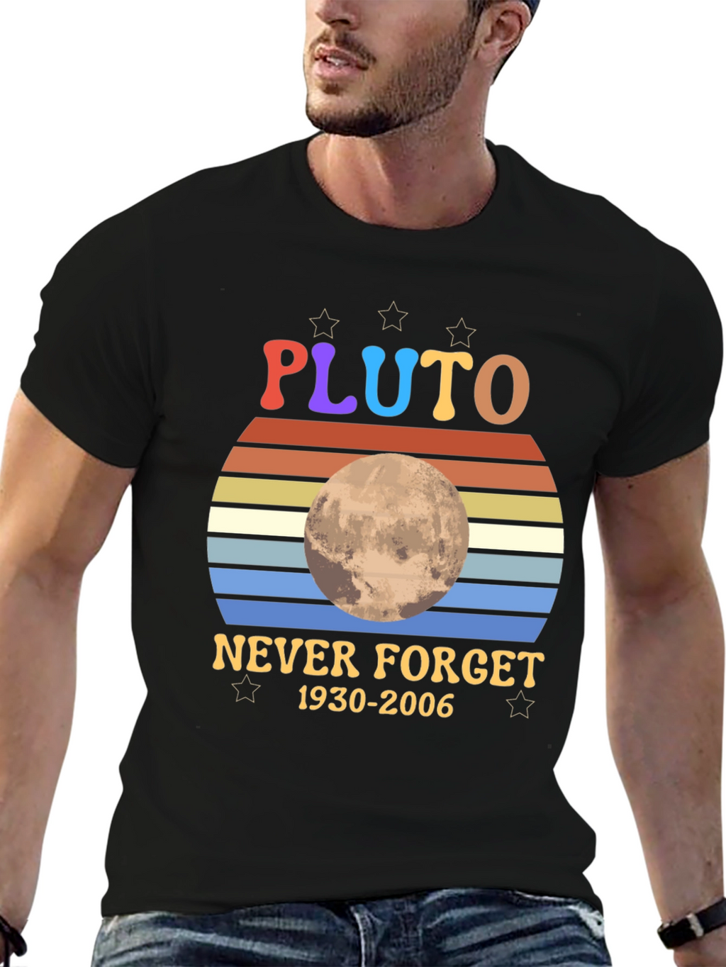 Retro Pluto Never Forget Graphic T-Shirt