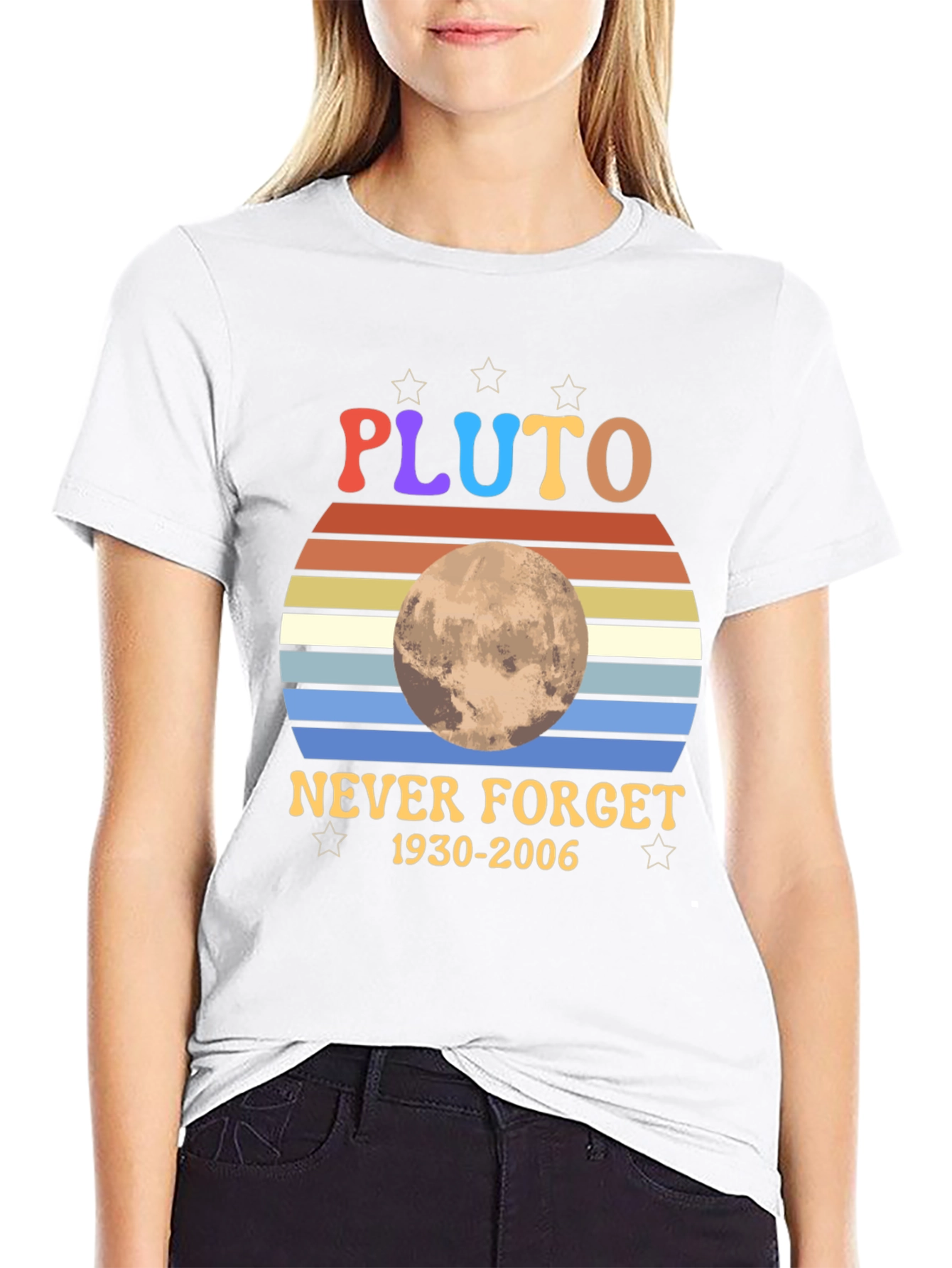 Retro Pluto Never Forget Graphic T-Shirt