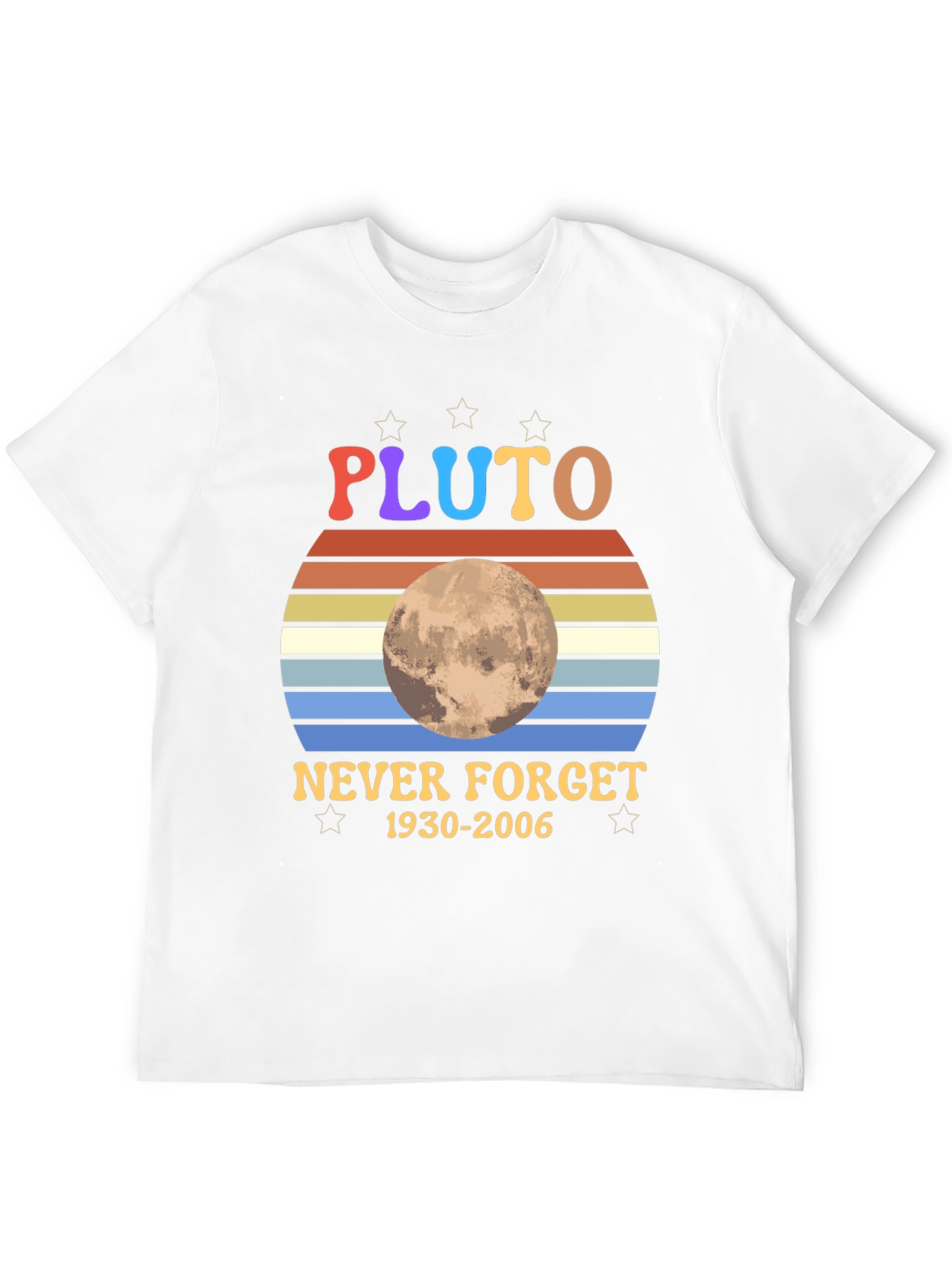 Retro Pluto Never Forget Graphic T-Shirt