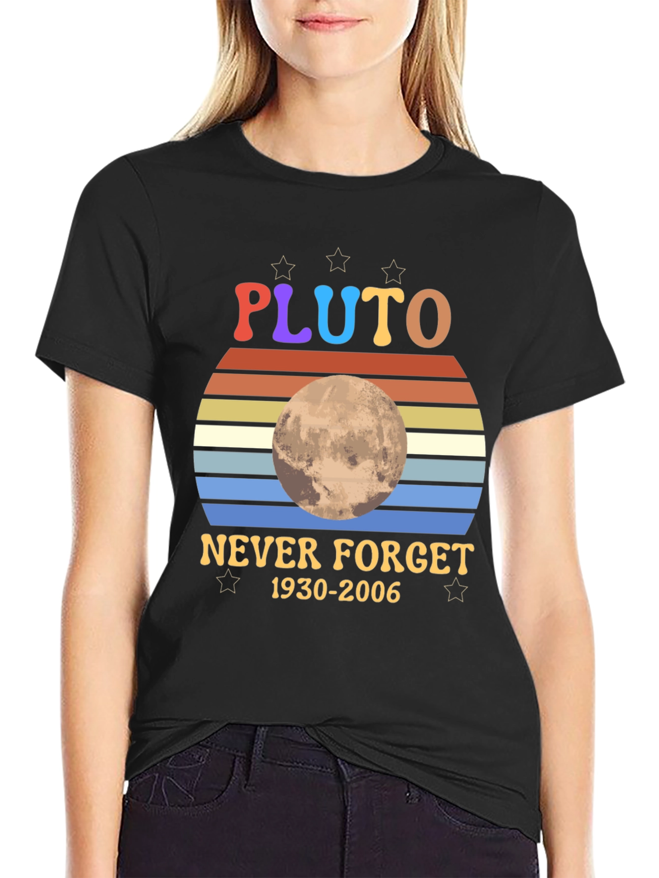 Retro Pluto Never Forget Graphic T-Shirt
