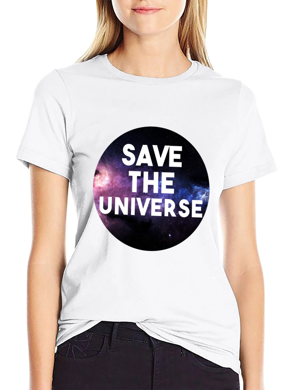 Save the Universe Graphic T-Shirt - Black Crew Neck
