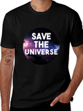 Save the Universe Graphic T-Shirt - Black Crew Neck