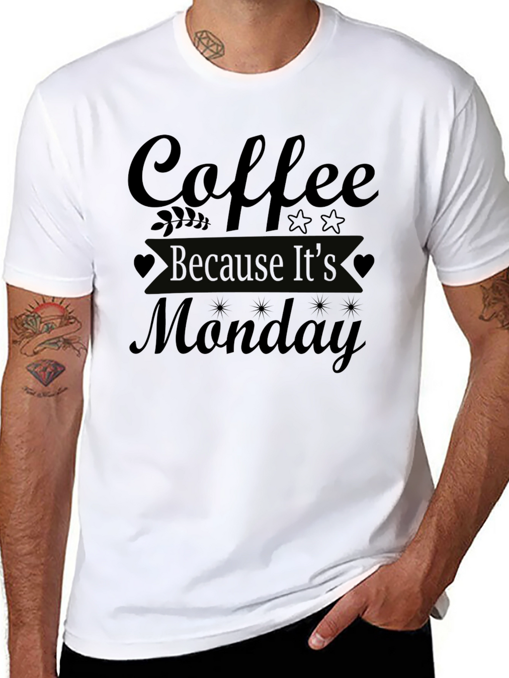 Coffee Because Its Monday T-Shirt - Black
