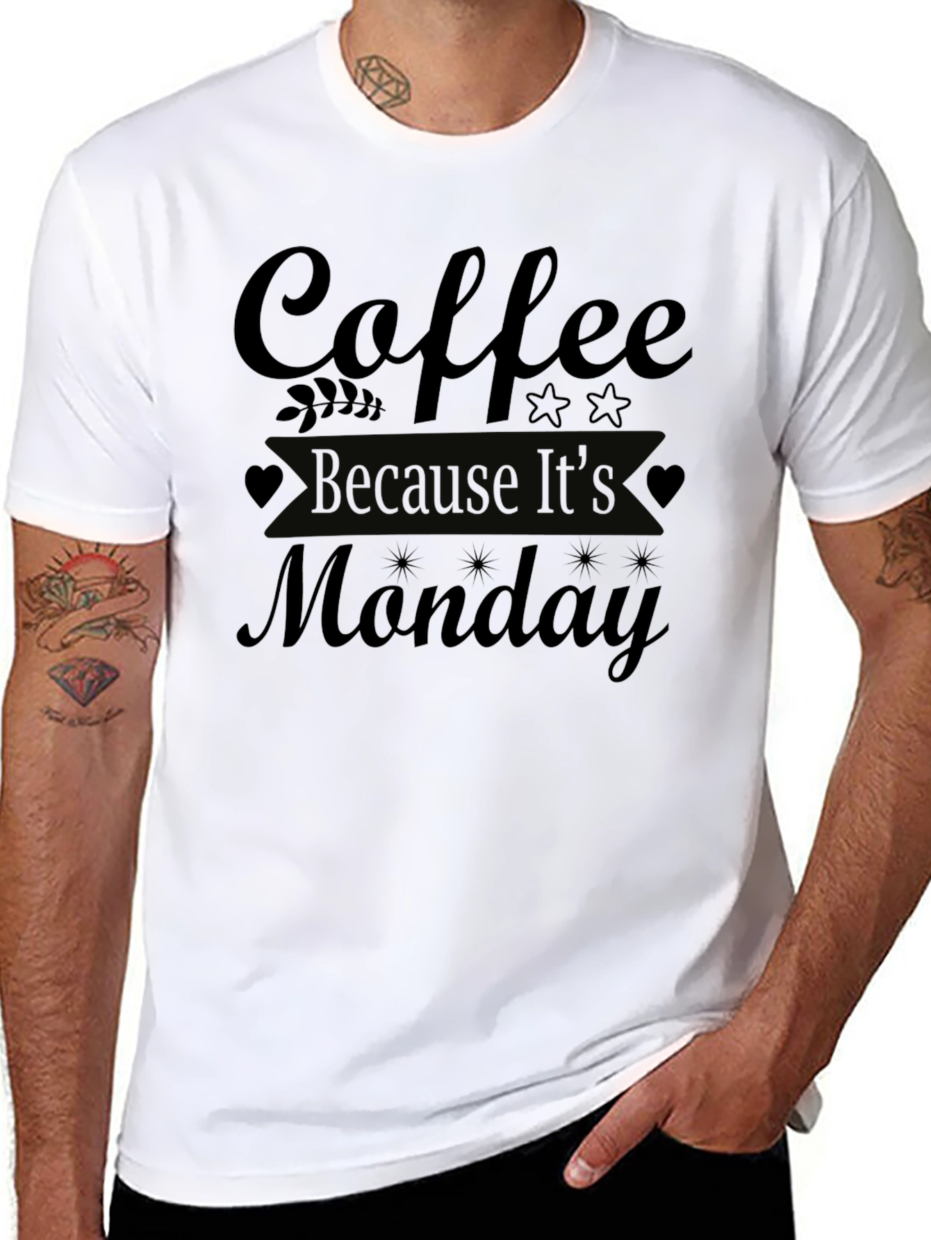 Coffee Because Its Monday T-Shirt - Black