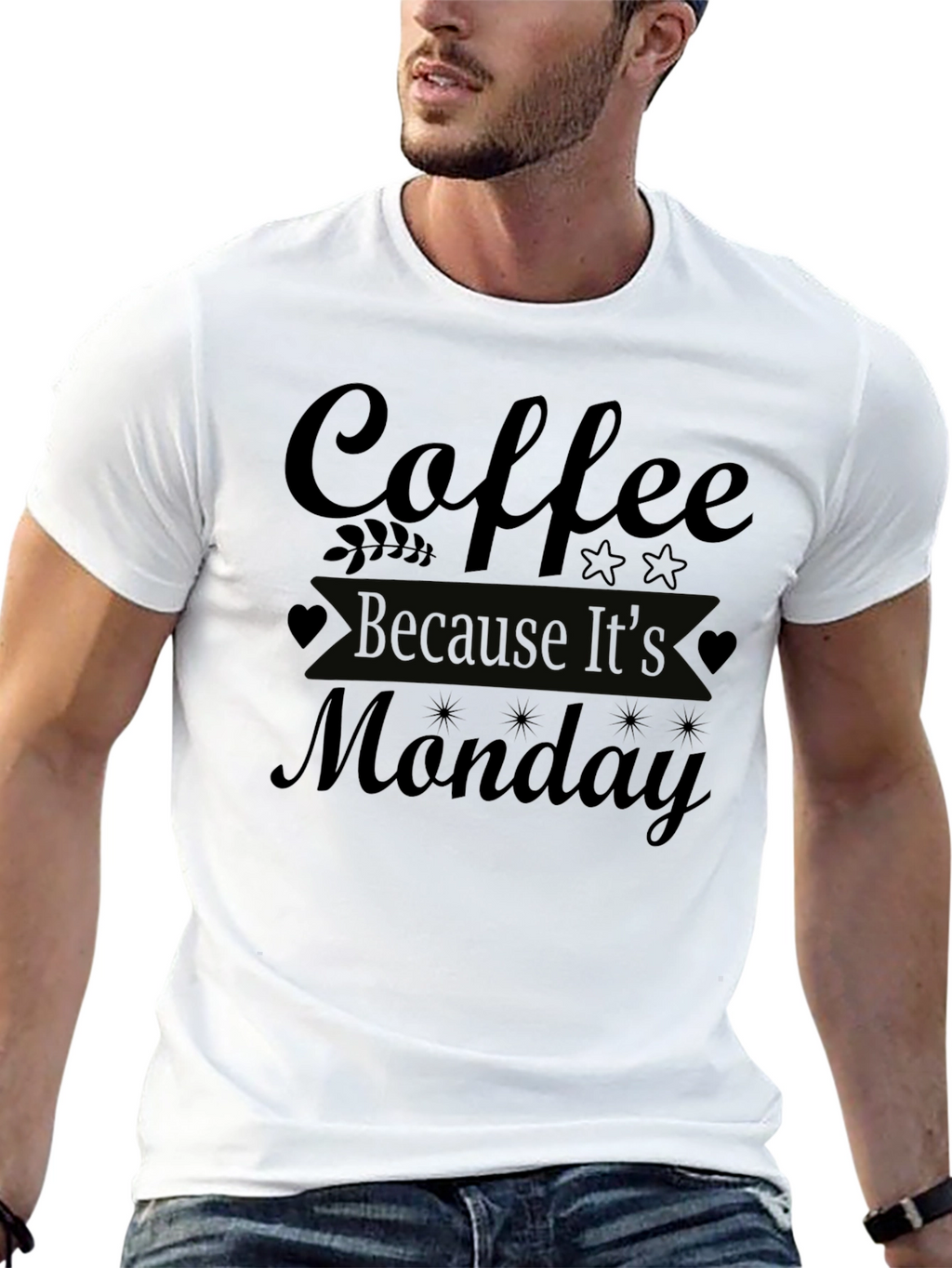 Coffee Because Its Monday T-Shirt - Black