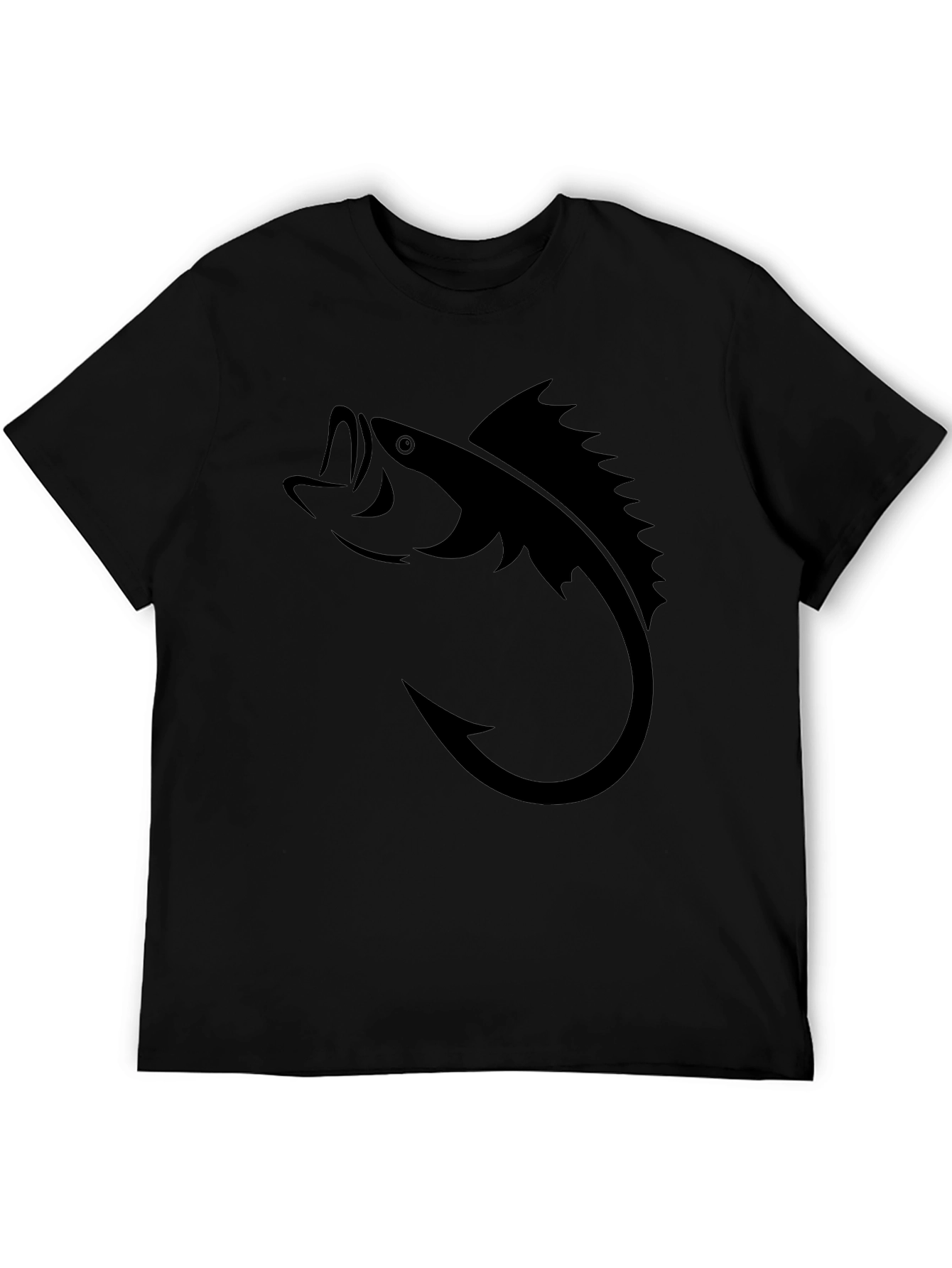 Fishing Hook Bass Graphic T-Shirt - Stylish Angler Tee