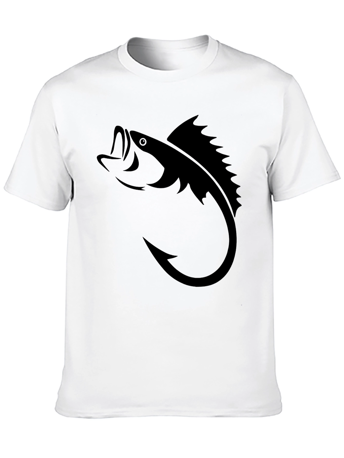 Fishing Hook Bass Graphic T-Shirt - Stylish Angler Tee