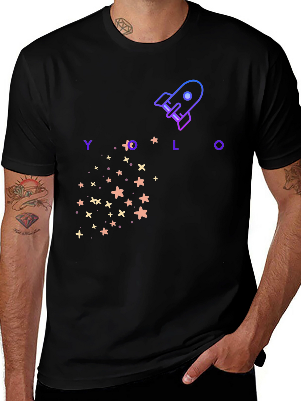 YOLO Rocket Graphic T-Shirt - Trendy Design