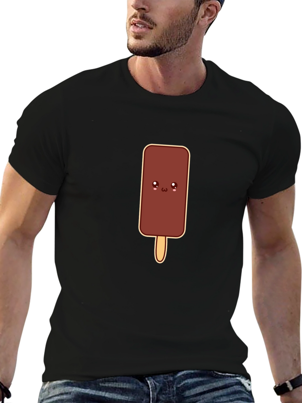 Cute Cartoon Chocolate Ice Cream Bar Graphic Tee