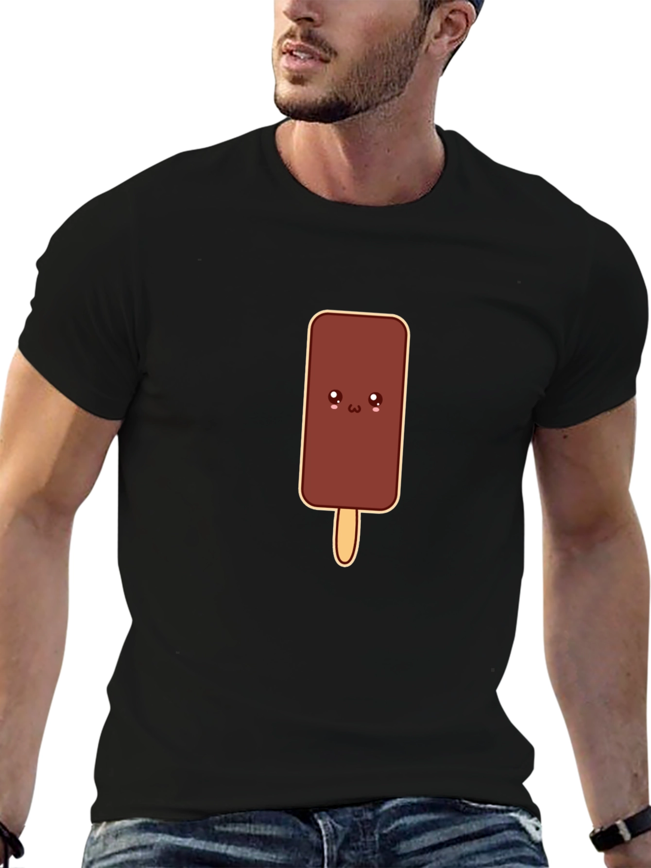 Cute Cartoon Chocolate Ice Cream Bar Graphic Tee