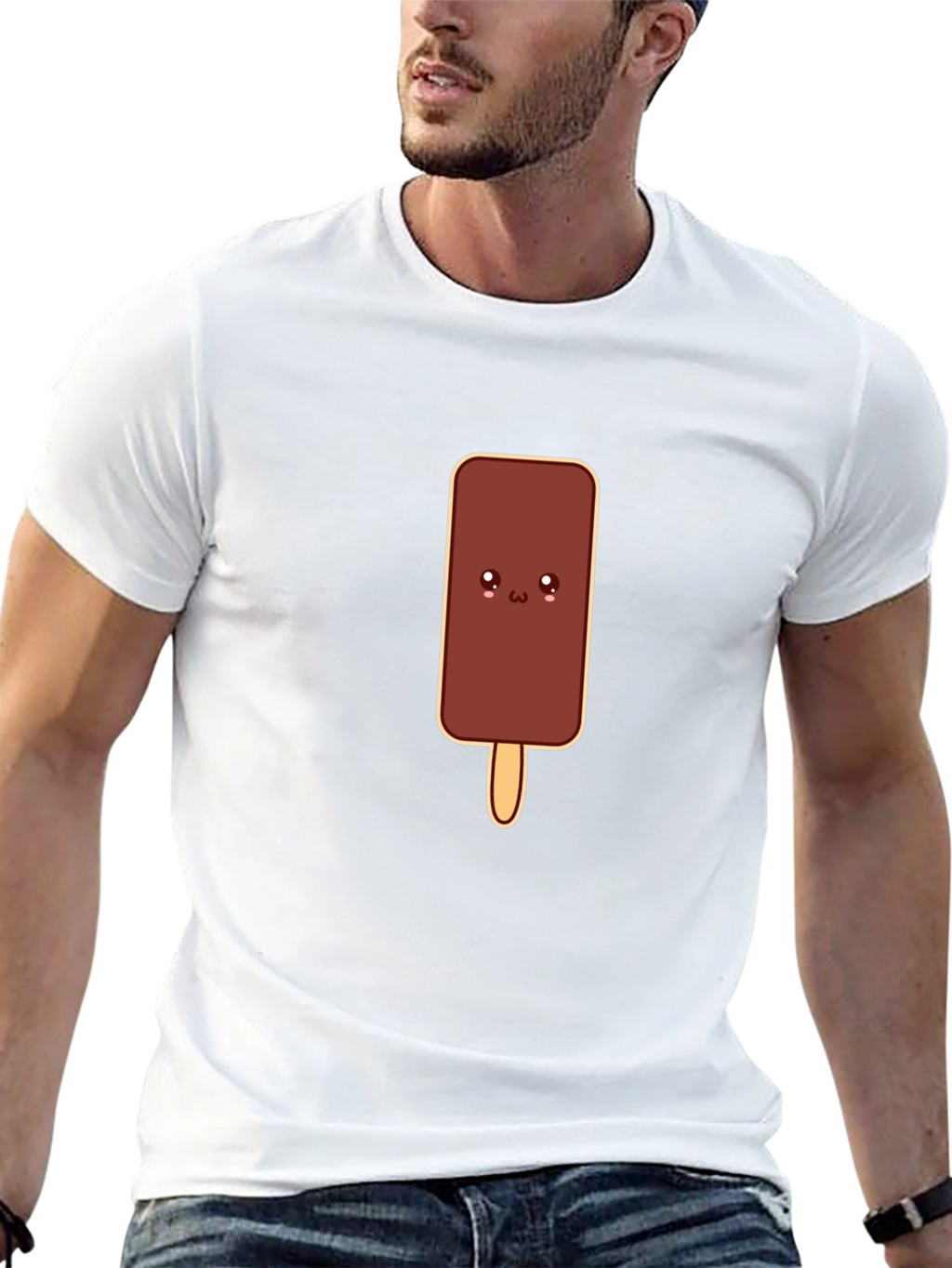 Cute Cartoon Chocolate Ice Cream Bar Graphic Tee