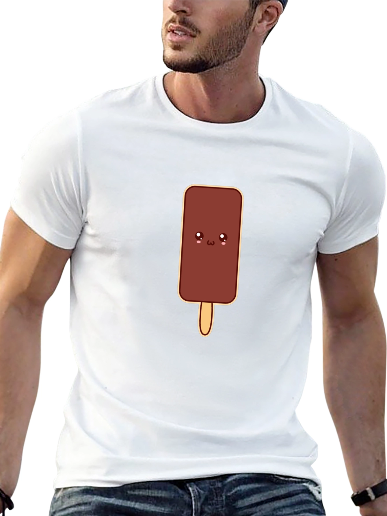 Cute Cartoon Chocolate Ice Cream Bar Graphic Tee
