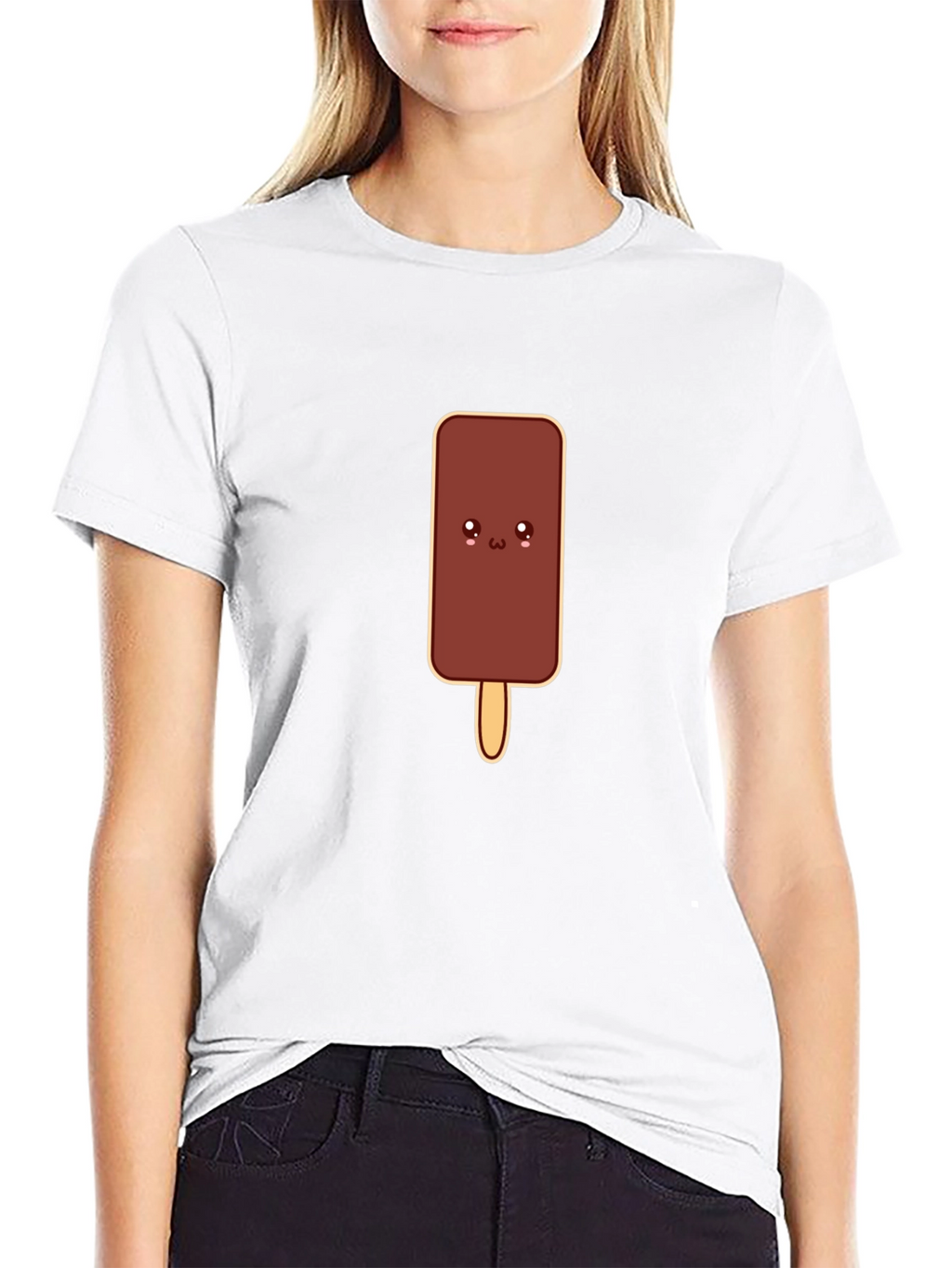 Cute Cartoon Chocolate Ice Cream Bar Graphic Tee