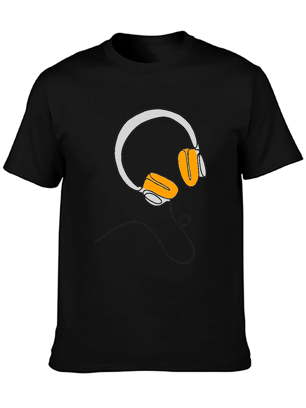 Headphone Graphic Black T-Shirt