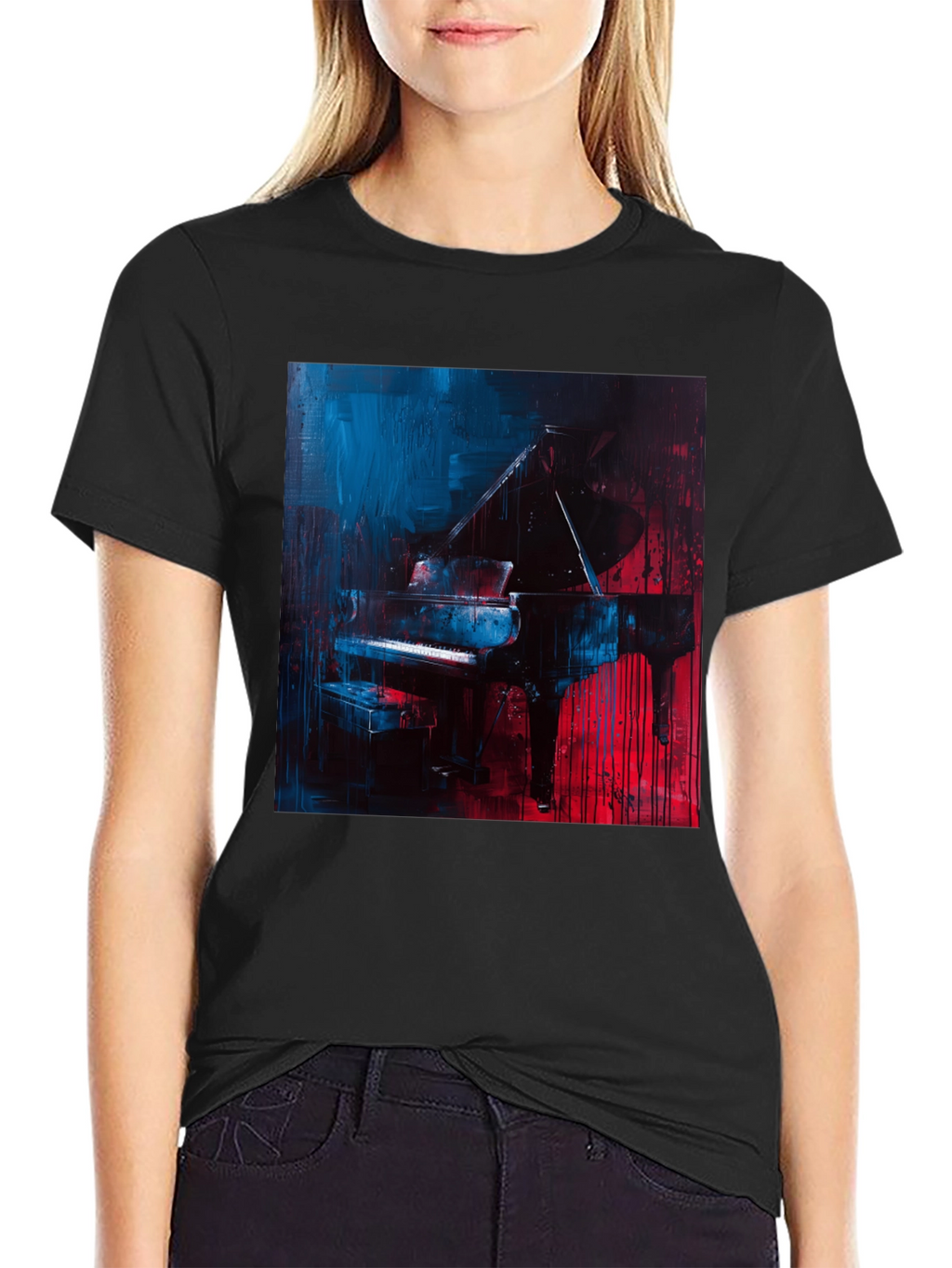 Piano Art T-Shirt: Stylish Musician Tee