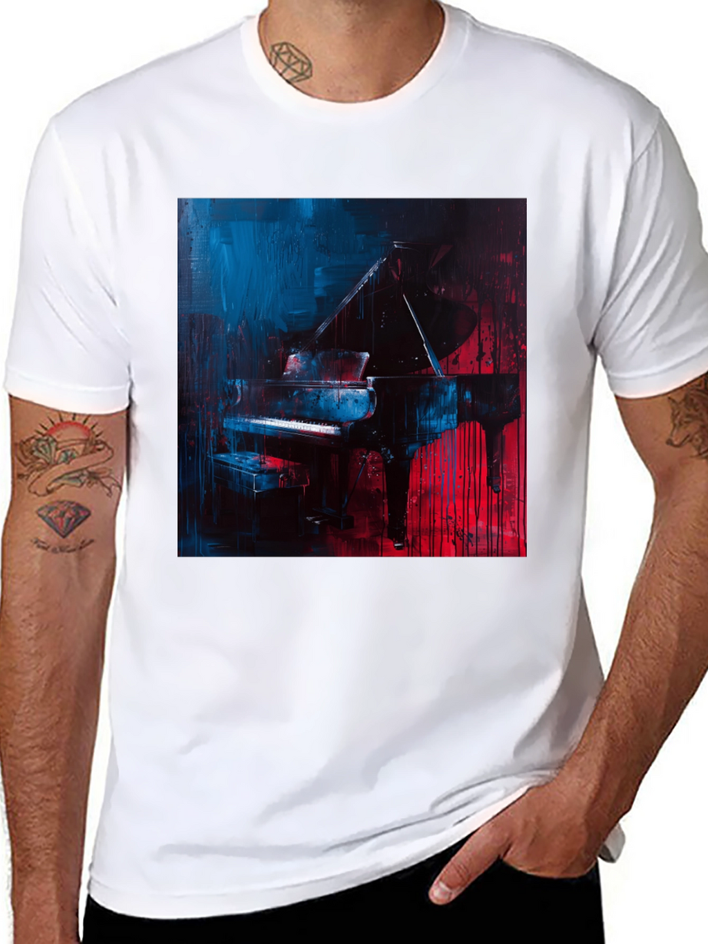 Piano Art T-Shirt: Stylish Musician Tee