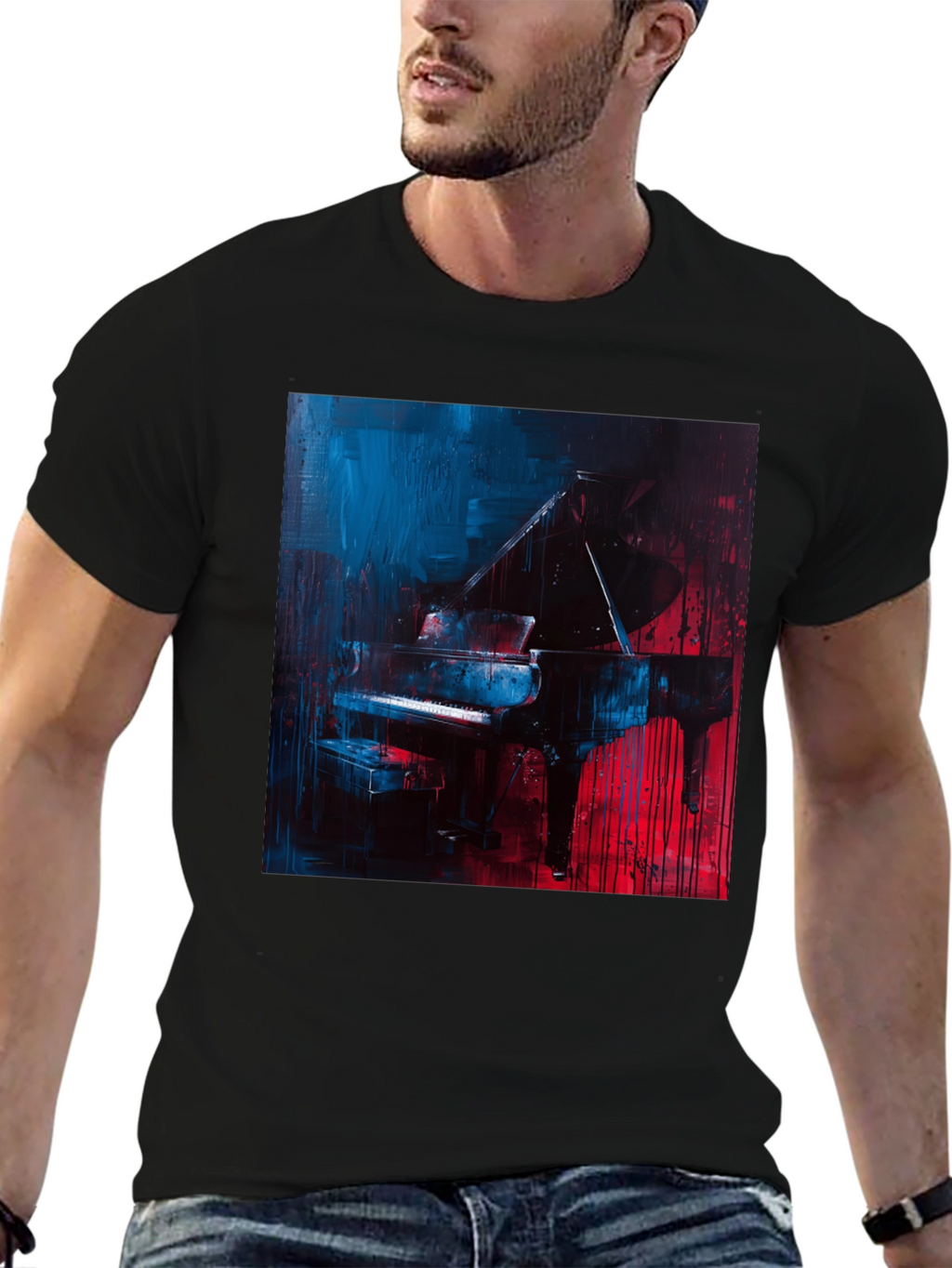 Piano Art T-Shirt: Stylish Musician Tee