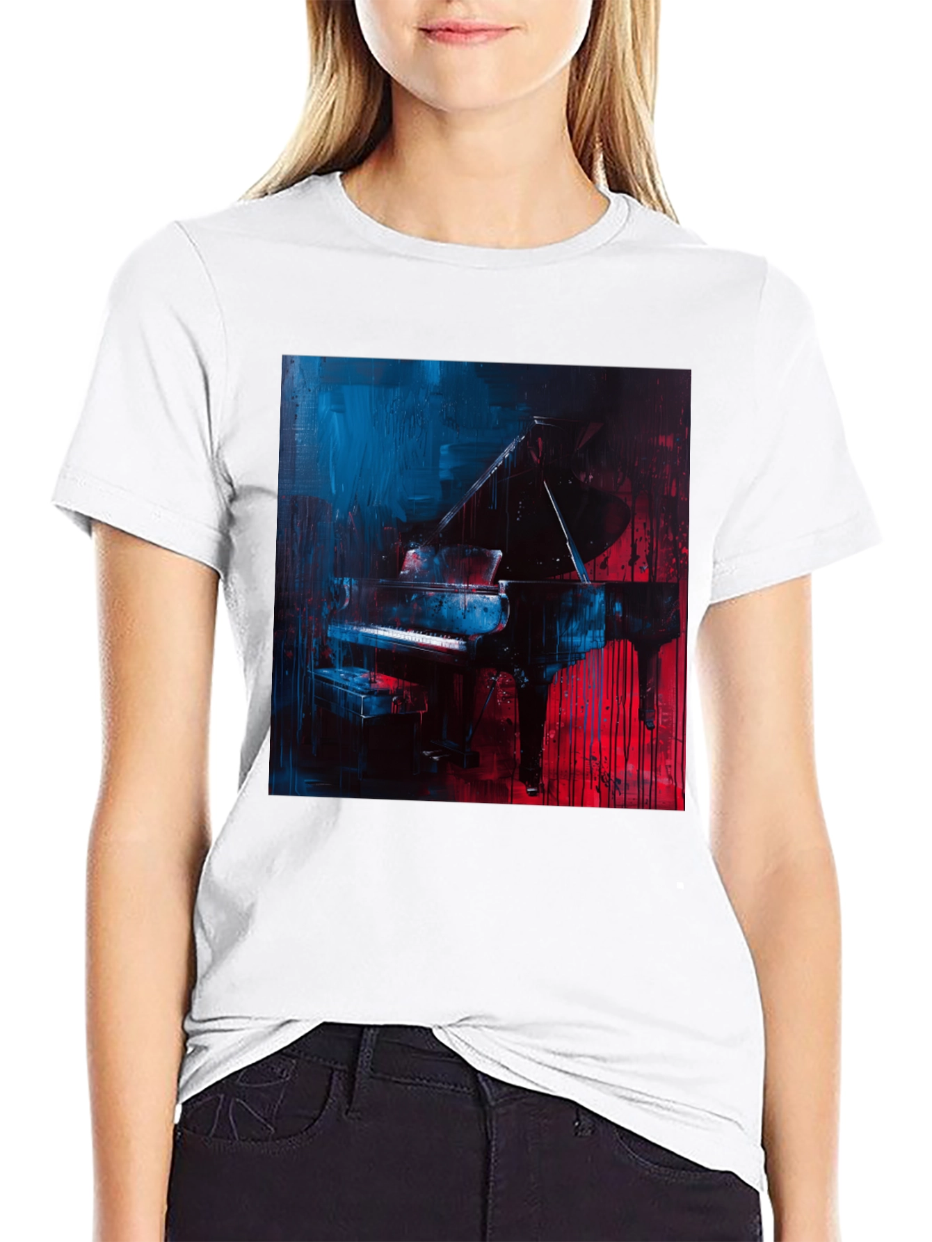 Piano Art T-Shirt: Stylish Musician Tee