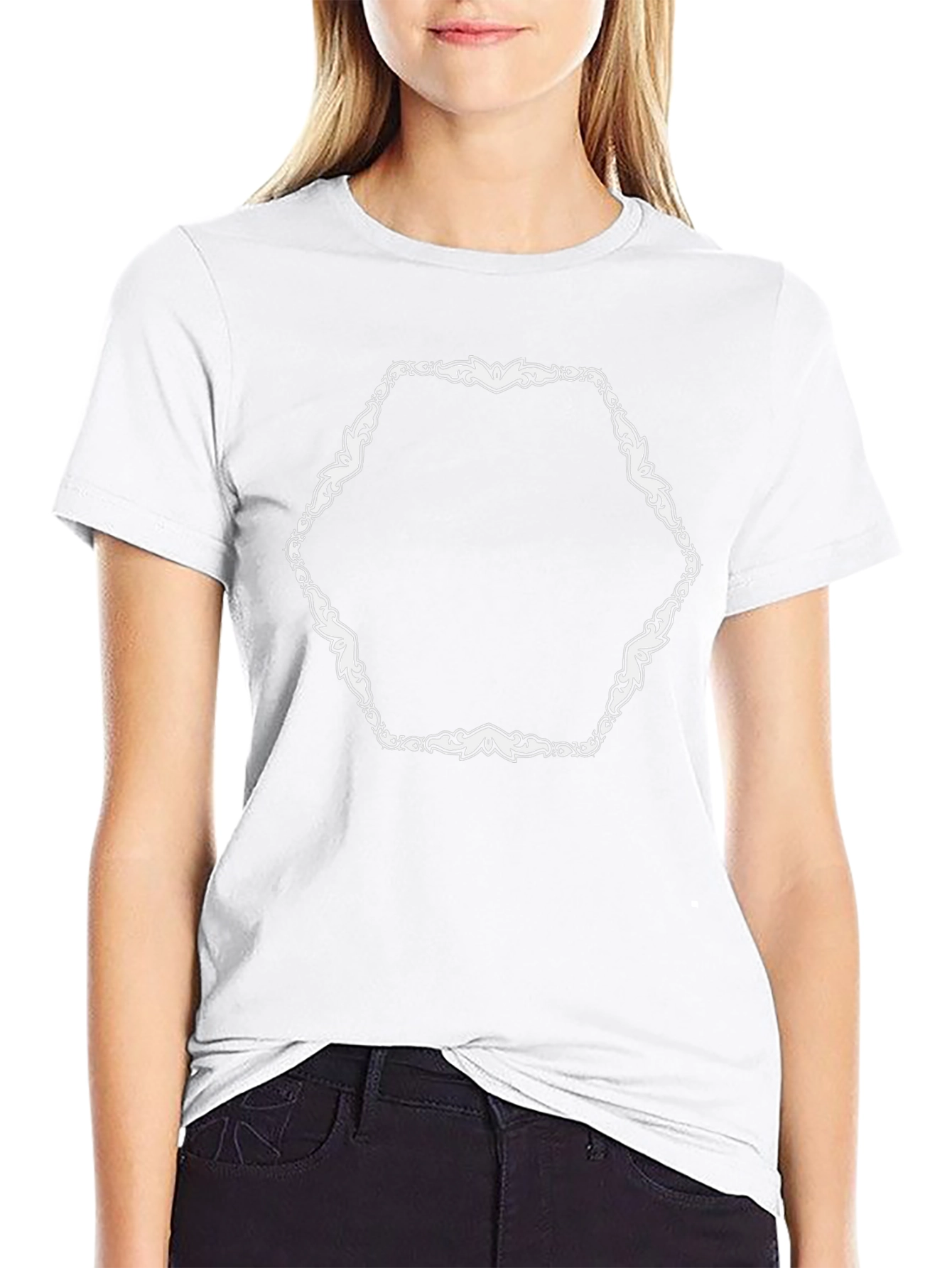 Stylish Black T-Shirt with Ornate Hexagon Design