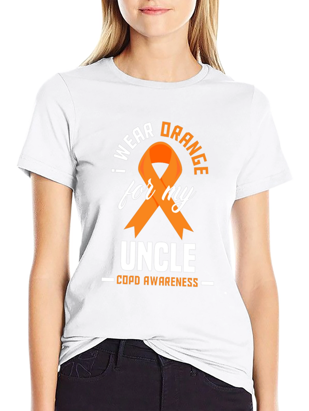 COPD Awareness Orange Ribbon Uncle T-Shirt