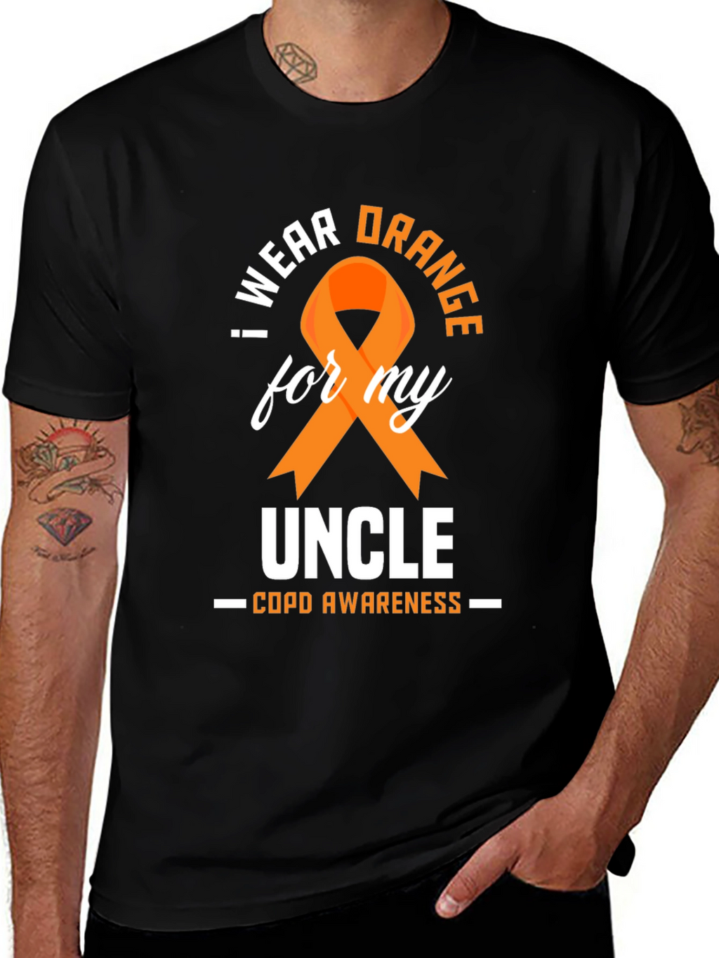 COPD Awareness Orange Ribbon Uncle T-Shirt