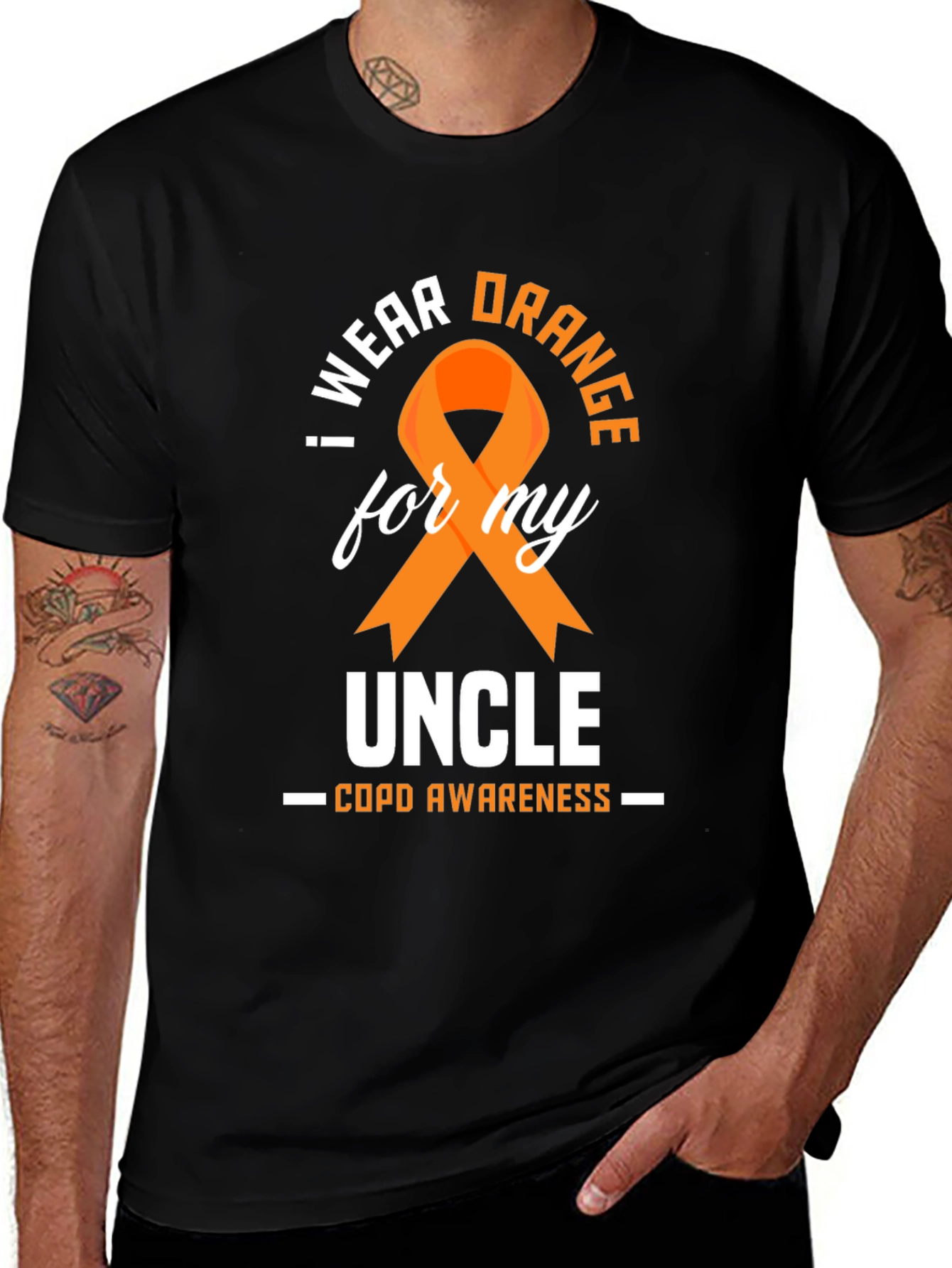 COPD Awareness Orange Ribbon Uncle T-Shirt