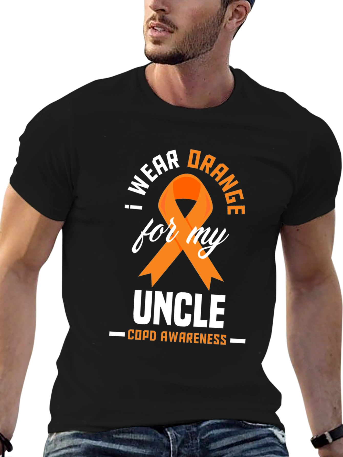 COPD Awareness Orange Ribbon Uncle T-Shirt
