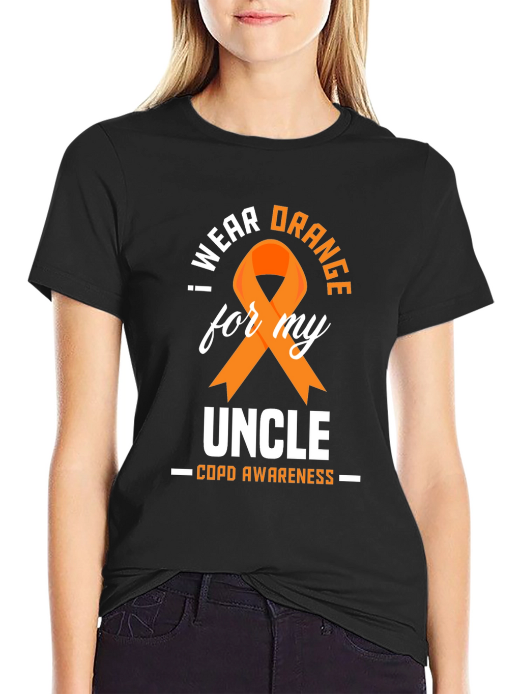 COPD Awareness Orange Ribbon Uncle T-Shirt