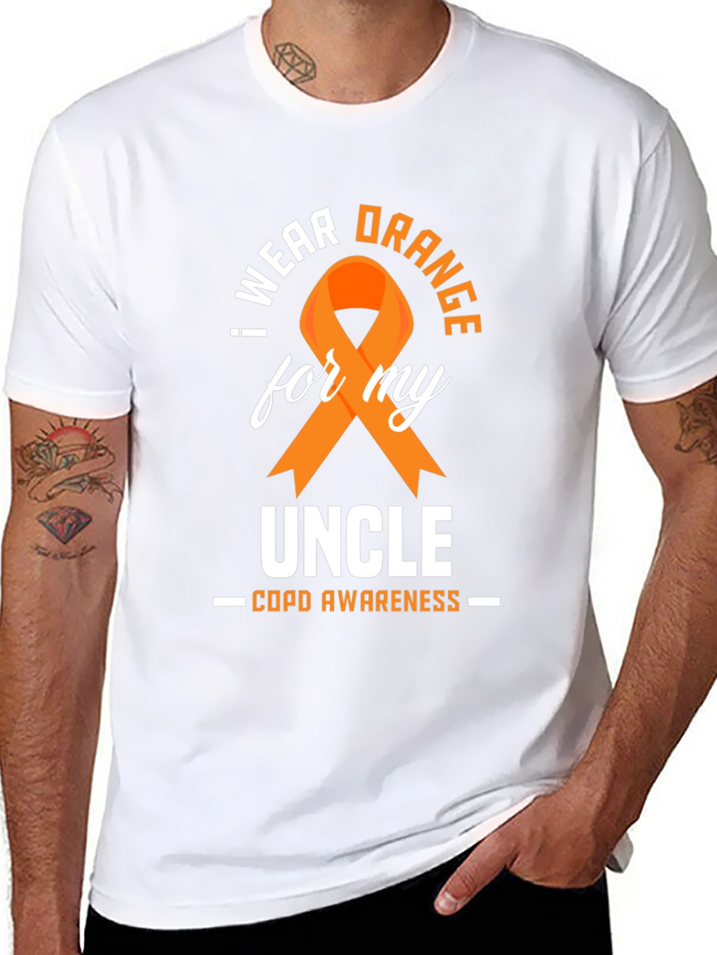 COPD Awareness Orange Ribbon Uncle T-Shirt