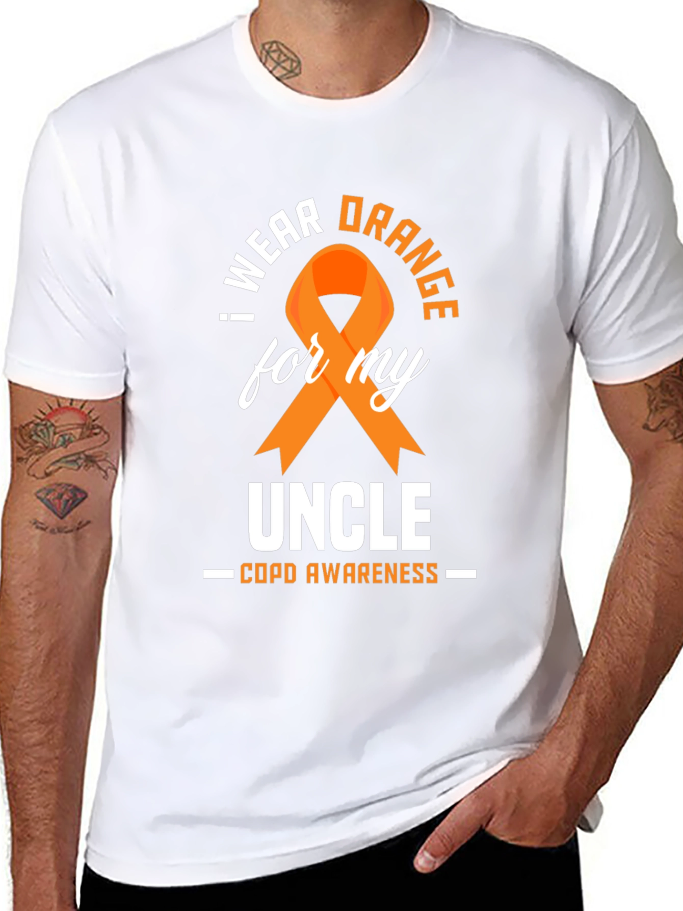 COPD Awareness Orange Ribbon Uncle T-Shirt