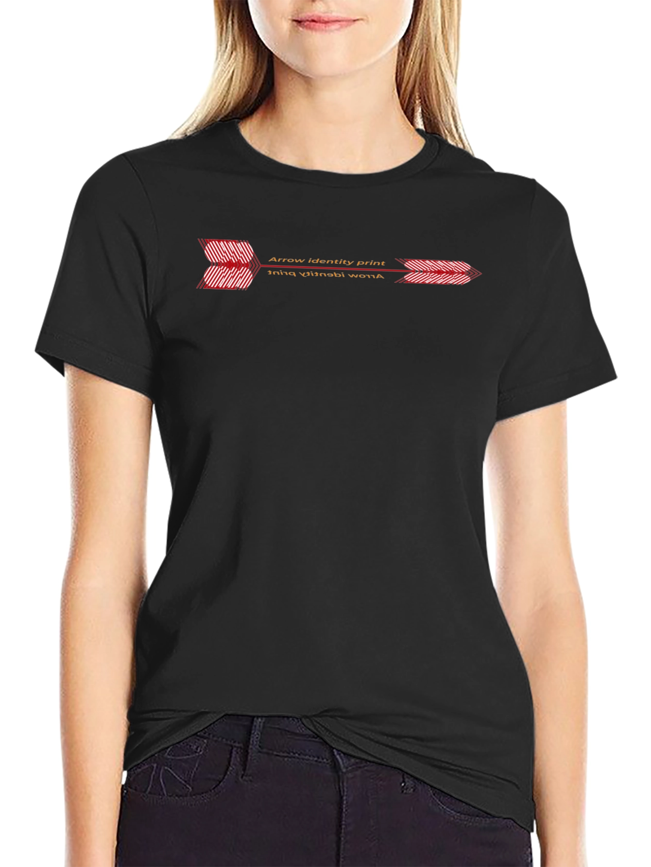 Arrow Identity Print Black T-Shirt