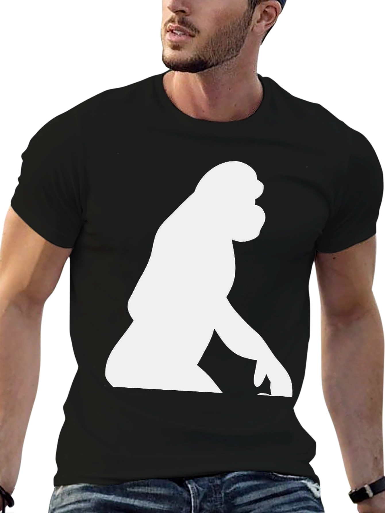 Gorilla Graphic Print Black T-Shirt