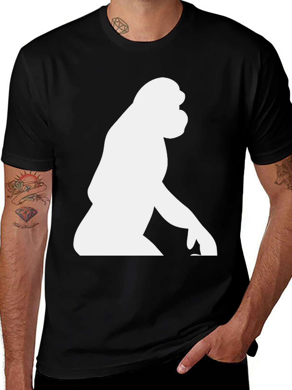 Gorilla Graphic Print Black T-Shirt