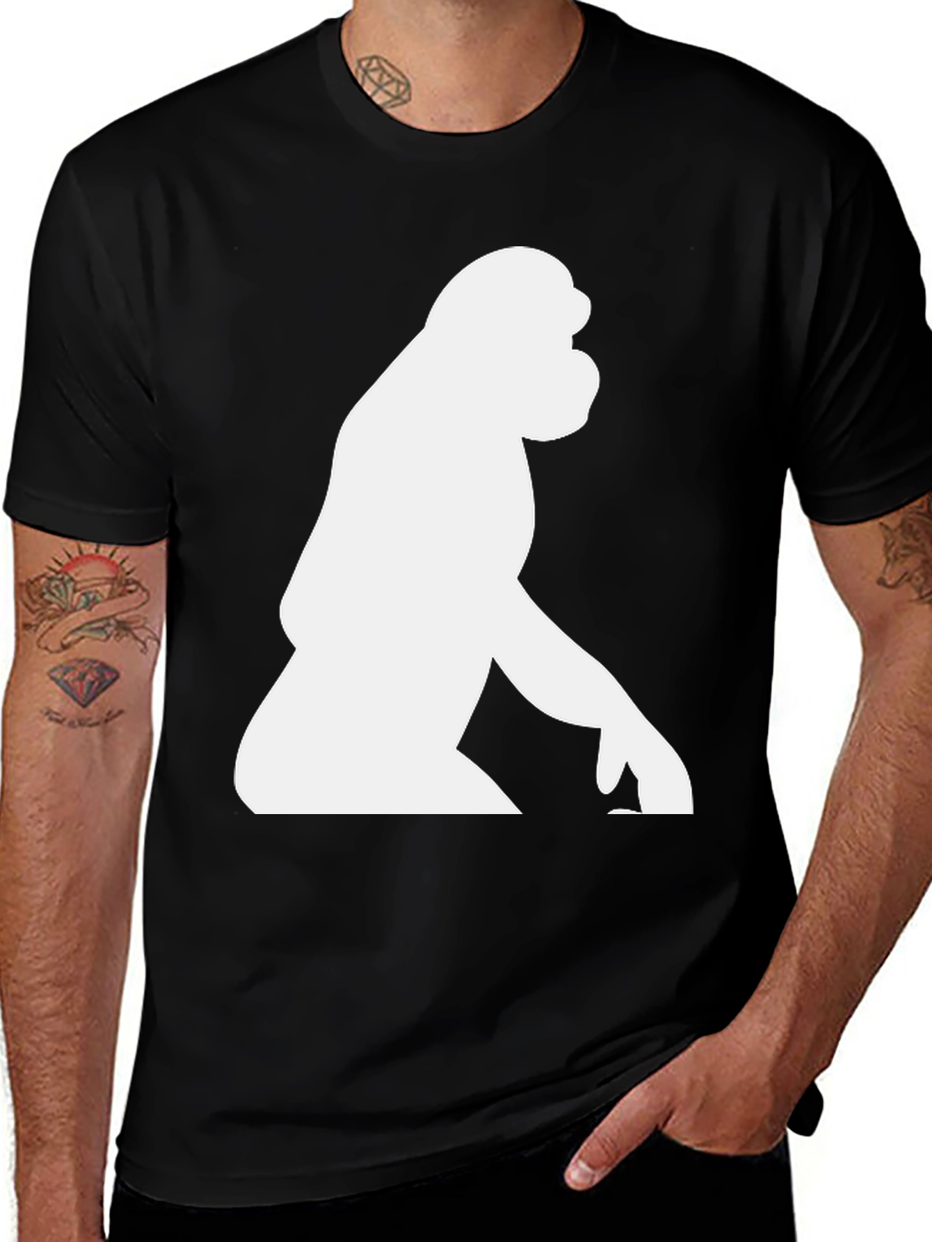 Gorilla Graphic Print Black T-Shirt