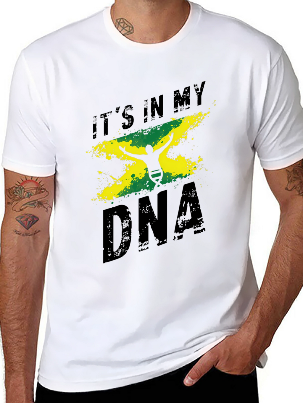 Jamaica DNA Mens Black Graphic Tee Shirt