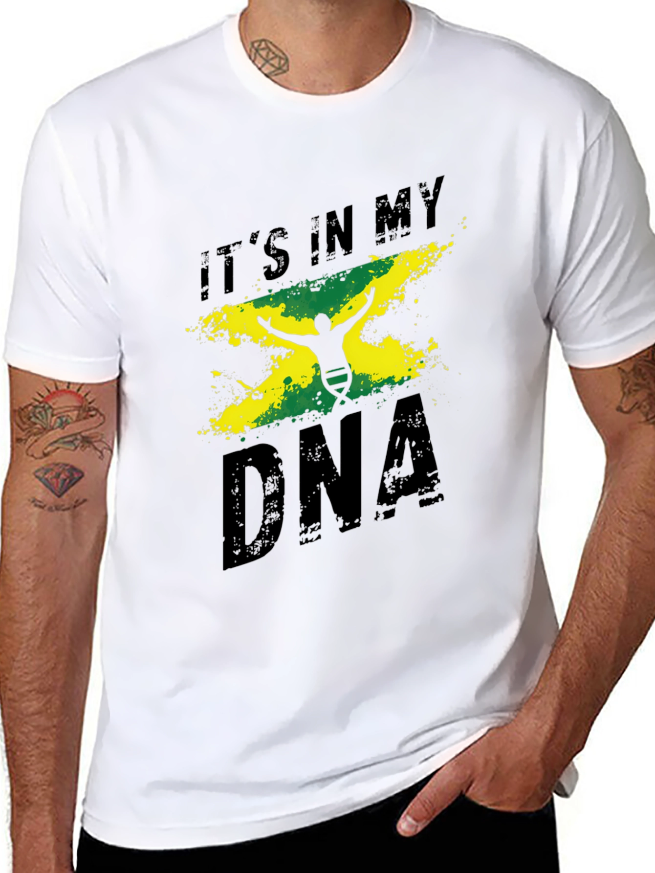 Jamaica DNA Mens Black Graphic Tee Shirt