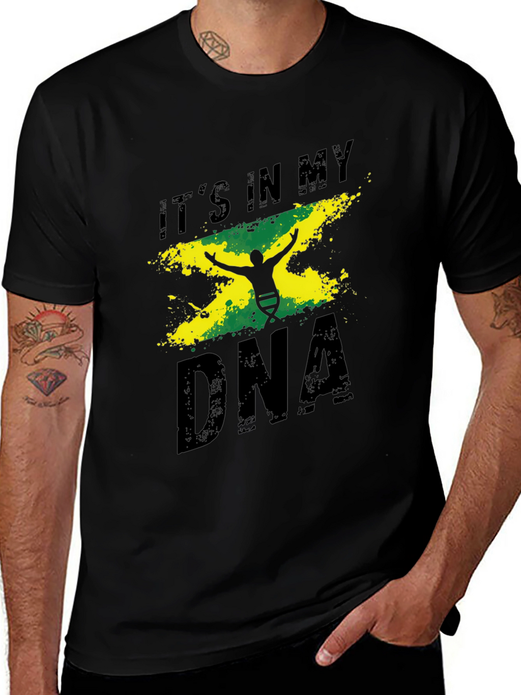 Jamaica DNA Mens Black Graphic Tee Shirt