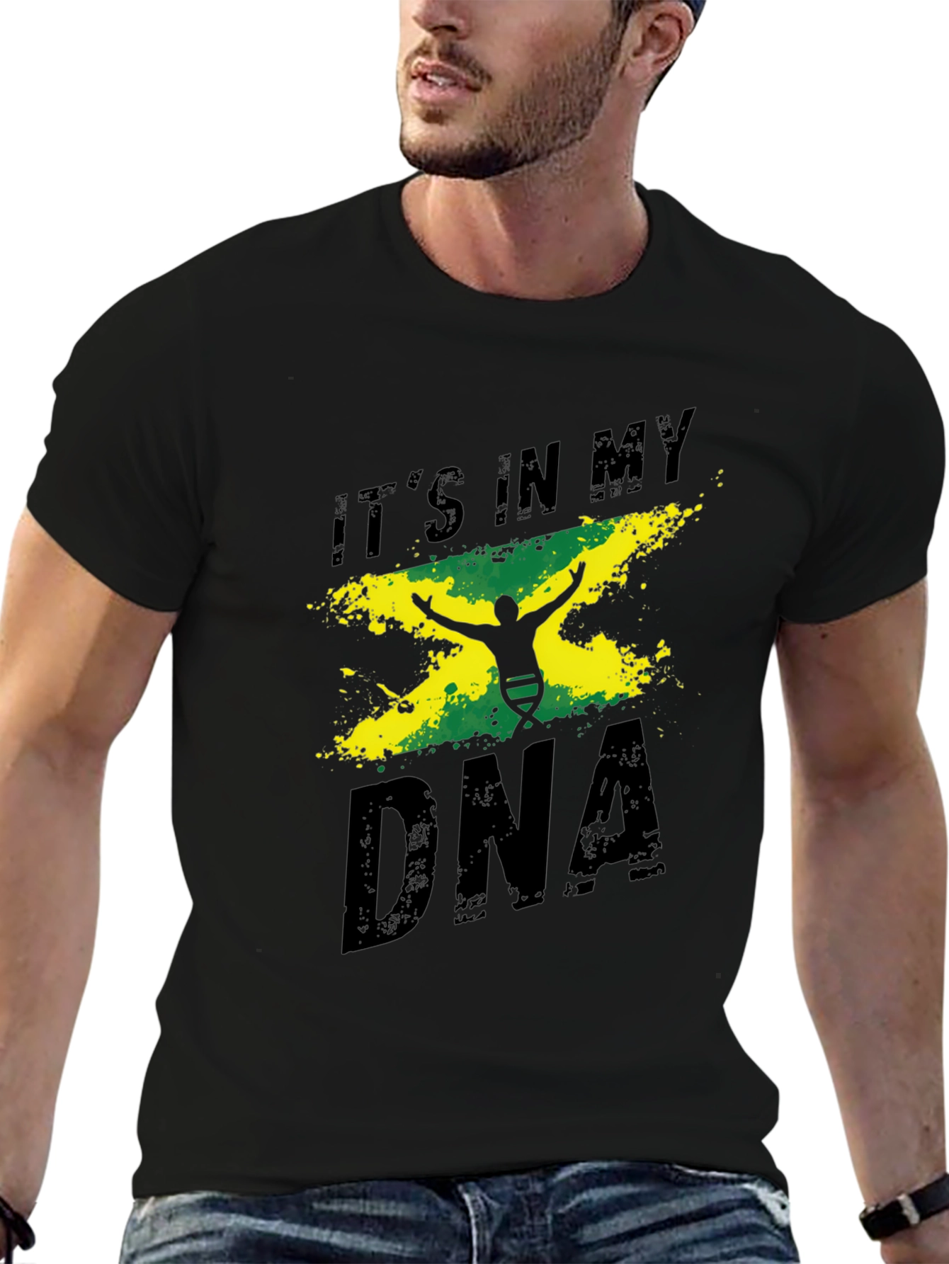 Jamaica DNA Mens Black Graphic Tee Shirt
