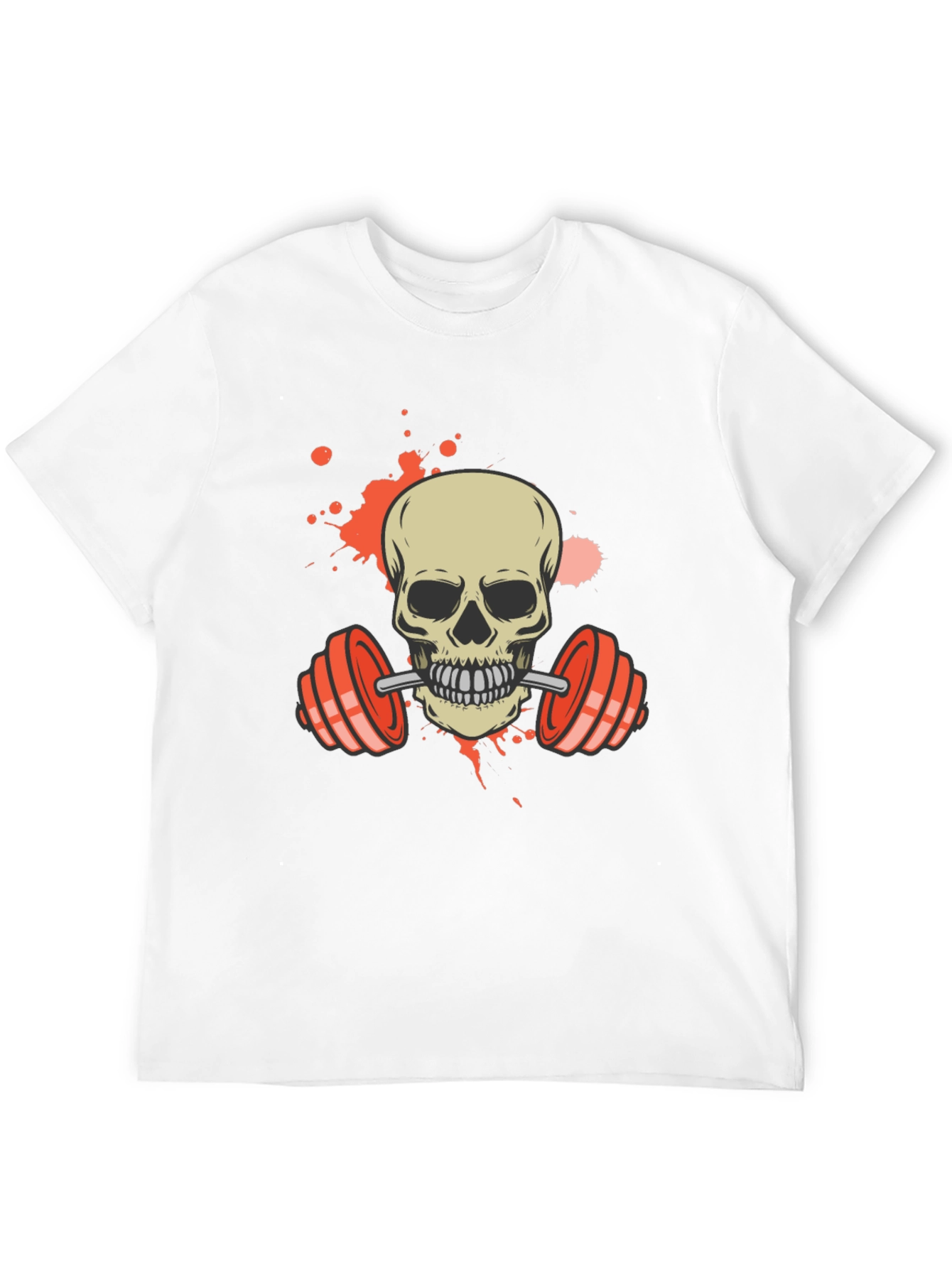 Skull Lifting Weights Graphic Tee