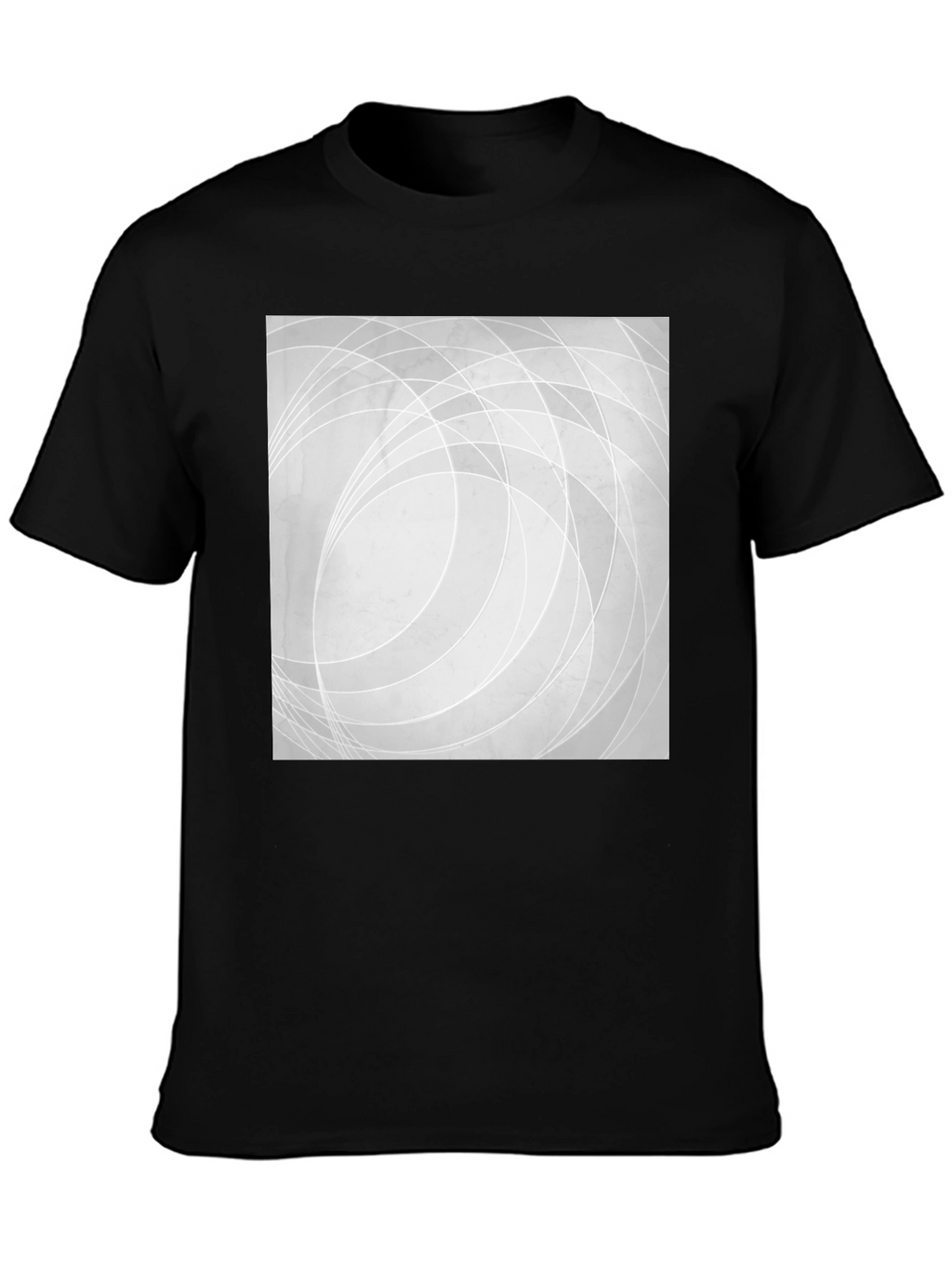 Abstract Lines Graphic Black T-Shirt