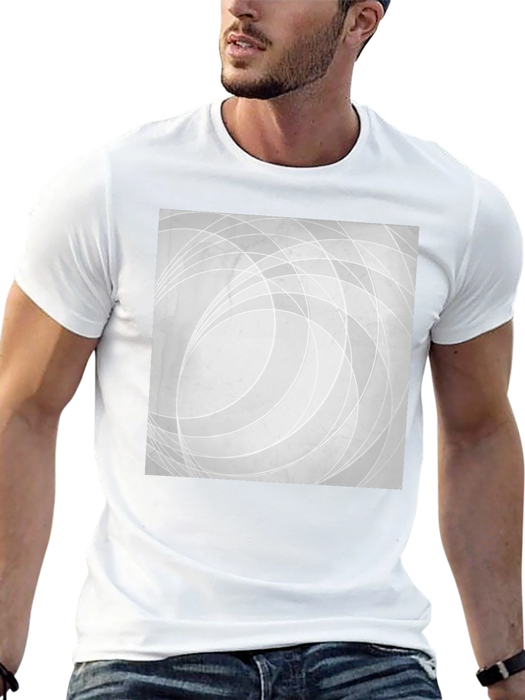 Abstract Lines Graphic Black T-Shirt