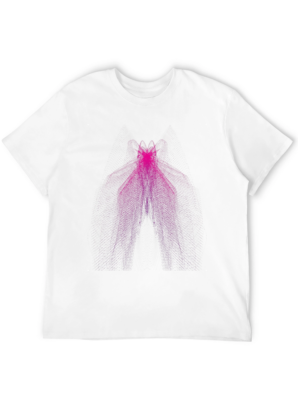 Abstract Pink Moth Graphic Black T-Shirt
