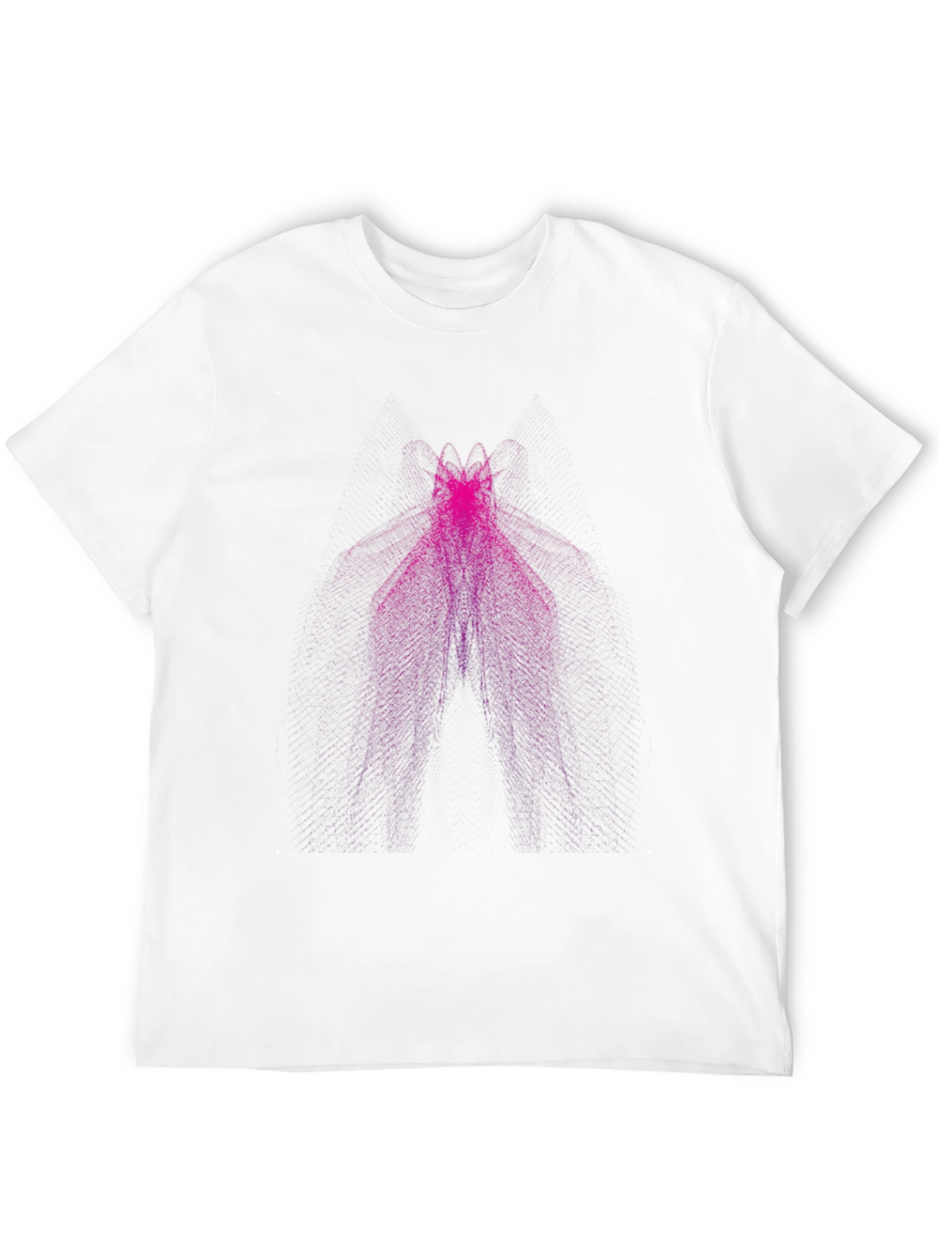 Abstract Pink Moth Graphic Black T-Shirt
