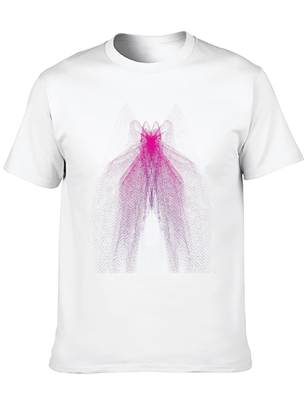 Abstract Pink Moth Graphic Black T-Shirt