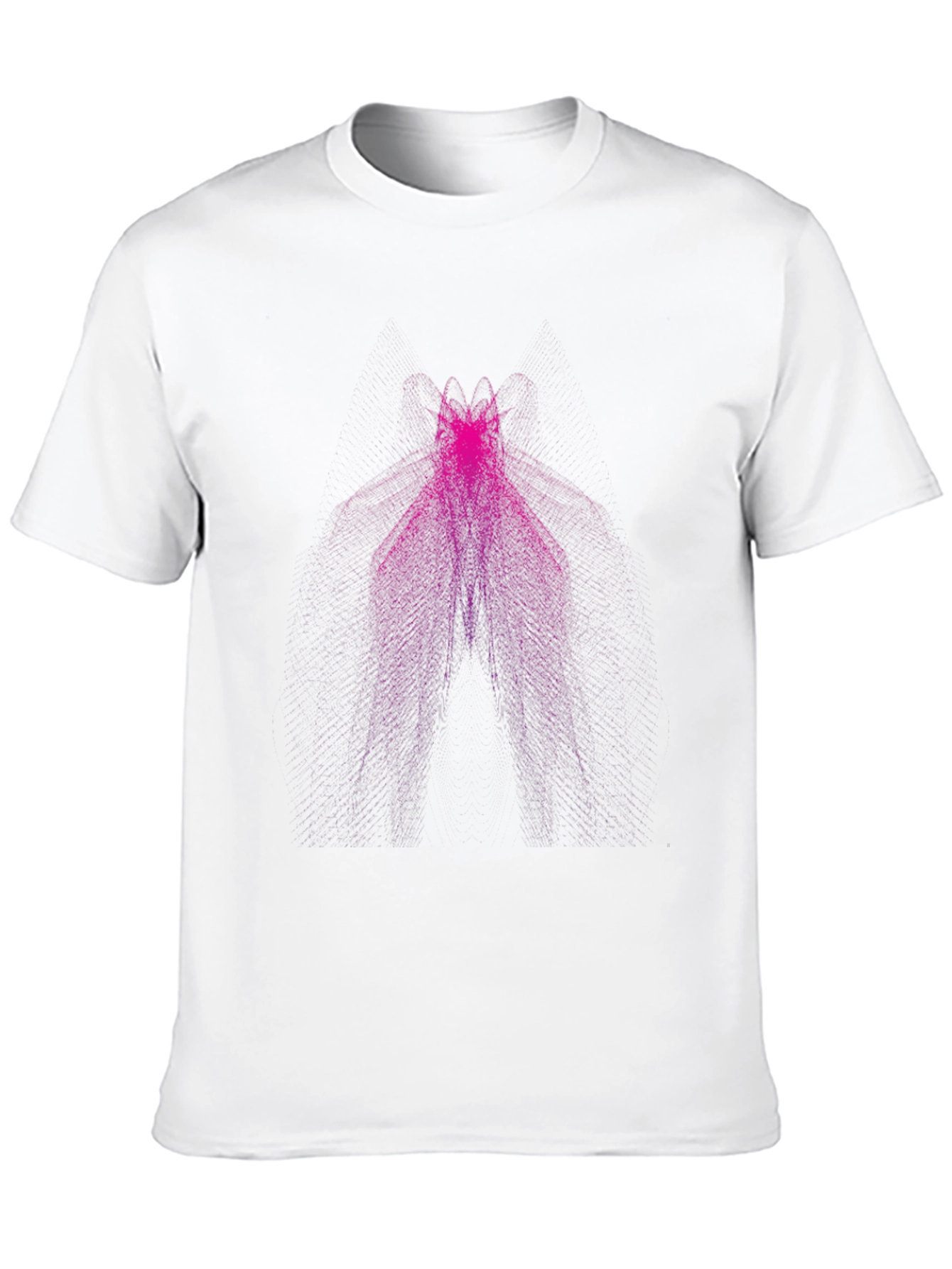 Abstract Pink Moth Graphic Black T-Shirt