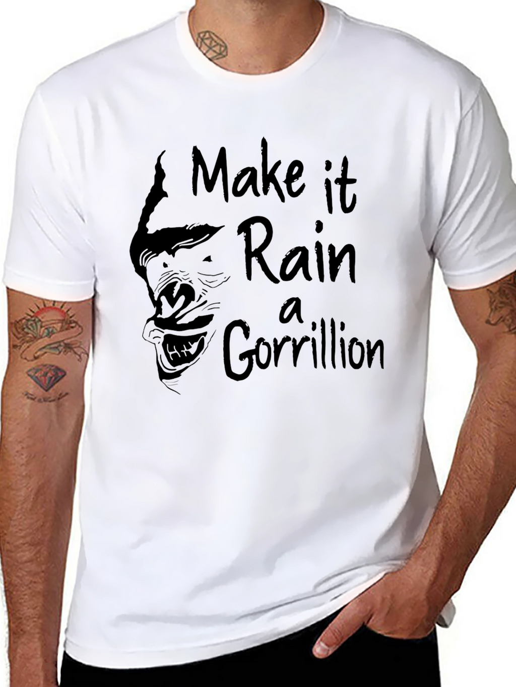 Make It Rain a Gorillion Black Graphic Tee