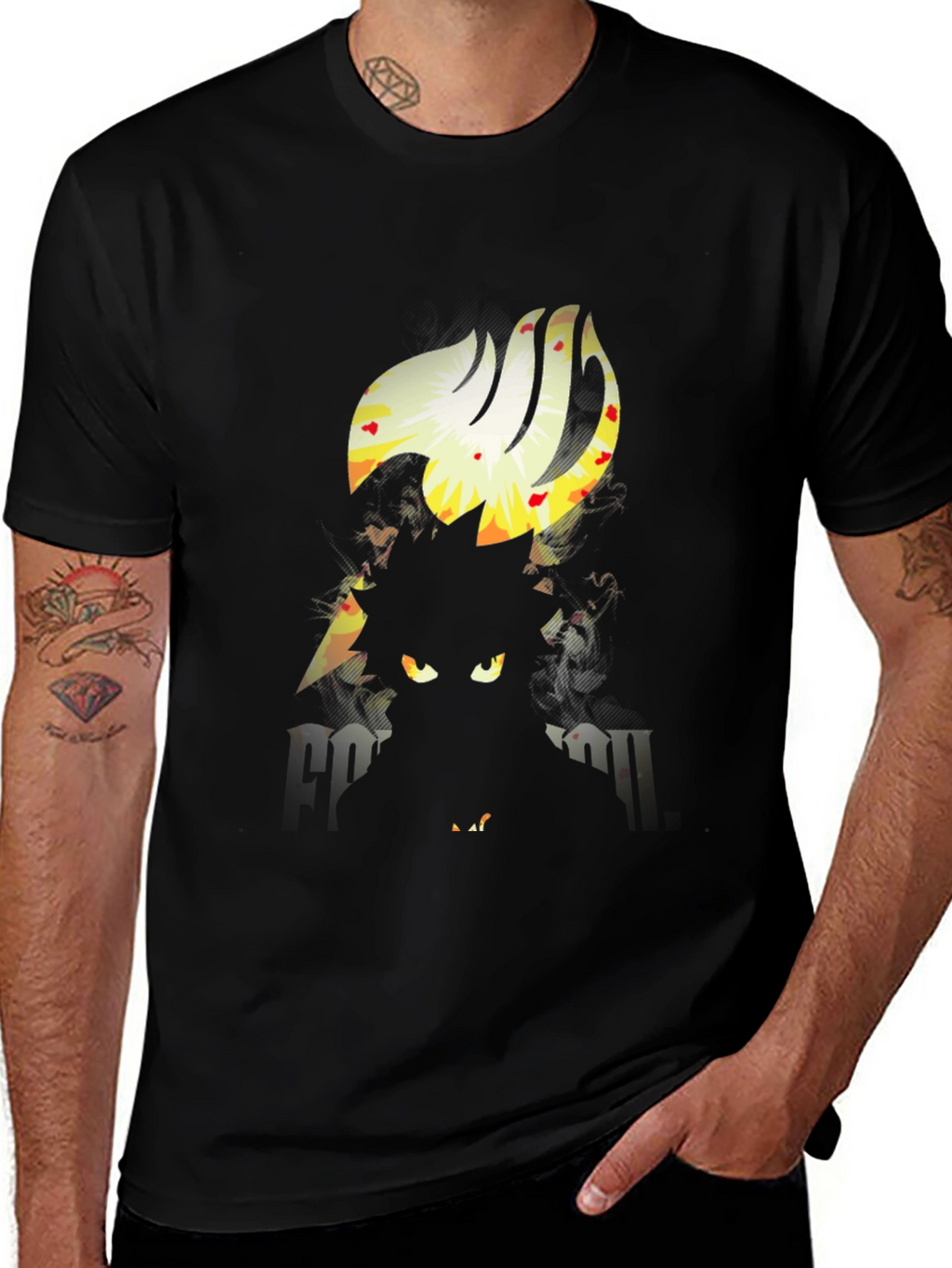 Fairy Tail Anime Graphic Black T-Shirt