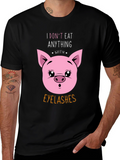 Funny Vegan T-Shirt - Pig Eyelashes Graphic Tee