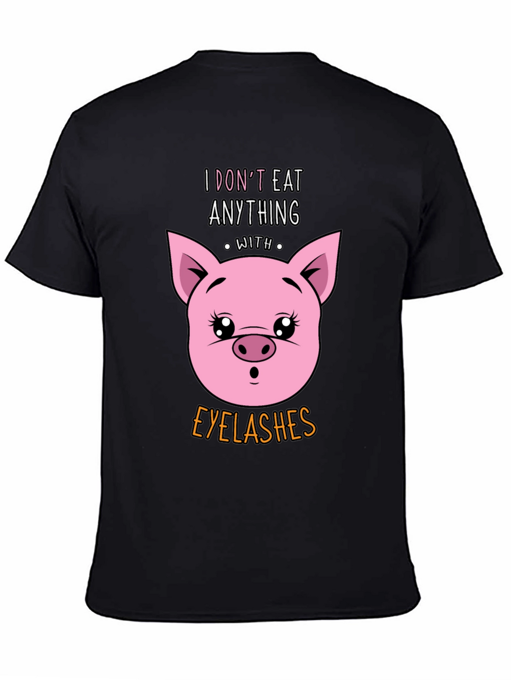 Funny Vegan T-Shirt - Pig Eyelashes Graphic Tee